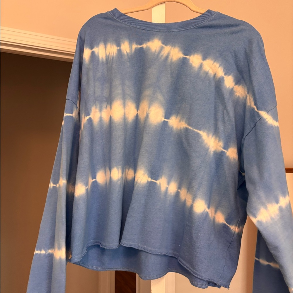 Target Blue and White Tie-Dye Long Sleeve Tee